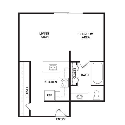 Studio apartment floor plans in East Lansing, MI near Michigan State University | West Village
